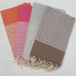 foutas avec bande lurex, large choix de couleurs, 1m sur 2m, 100% coton